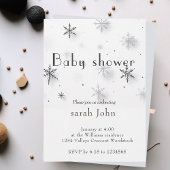 Sneeuwvlokken winter Baby shower Kaart
