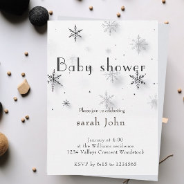 Sneeuwvlokken winter Baby shower Kaart