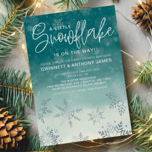 Sneeuwvlokken Winter Baby shower Kaart