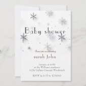 Sneeuwvlokken winter Baby shower Kaart (Voorkant)