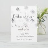 Sneeuwvlokken winter Baby shower Kaart (Staand voorkant)