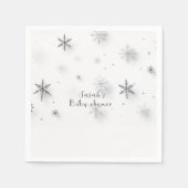 Sneeuwvlokken winter Baby shower Servet (Voorkant)