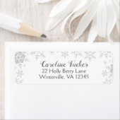 Sneeuwvlokken Winter Baby shower Silver Glitter Etiket (Insitu)