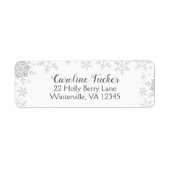 Sneeuwvlokken Winter Baby shower Silver Glitter Etiket (Voorkant)