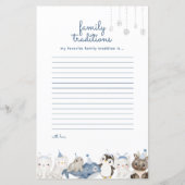 Sneeuwvlokken Winter Baby shower voorspellingen Ka (Achterkant)