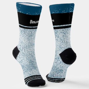 Sneeuwvlokken Winter Blauw Sportieve Naam Sokken