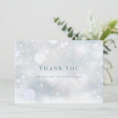 Sneeuwvlokken Winter Bruiloft Elegant Dank u Bedankkaart (Staand voorkant)