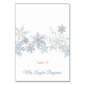 Sneeuwvlokken Winter Bruiloft Elegante Plaats Kaar Kaart (Voorkant)