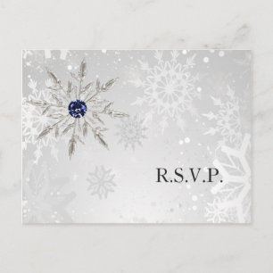 sneeuwvlokken winter bruiloft rsvp uitnodiging briefkaart