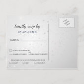sneeuwvlokken winter bruiloft rsvp uitnodiging briefkaart (Achterkant)