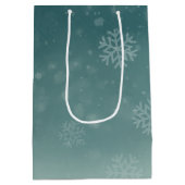 Sneeuwvlokken Winter Bruiloftsborrel Medium Cadeauzakje (Achterkant)