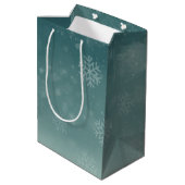 Sneeuwvlokken Winter Bruiloftsborrel Medium Cadeauzakje (Achterkant Gekanteld)