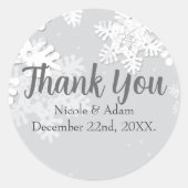 Sneeuwvlokken Winter Dank u Sticker (Voorkant)