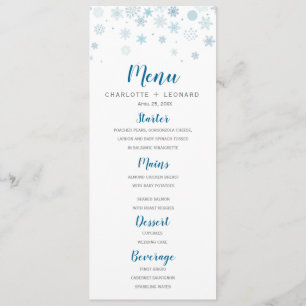 Sneeuwvlokken Winter Diner Menu