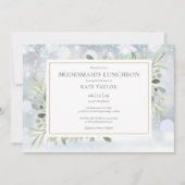 Sneeuwvlokken Winter Groene Bruidsmeisjes Luncheon Kaart (Voorkant)