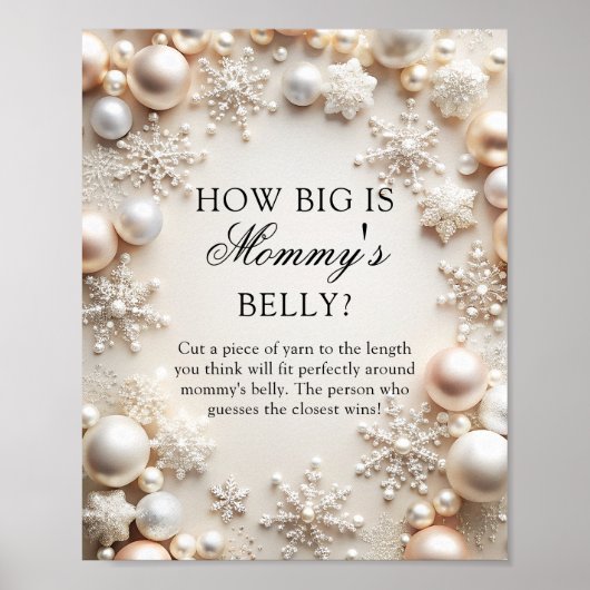 Sneeuwvlokken Winter Hoe groot is de buik van mama Poster (Voorkant)