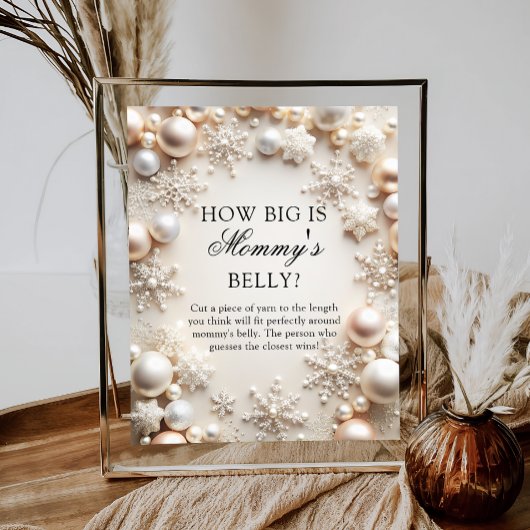 Sneeuwvlokken Winter Hoe groot is de buik van mama Poster
