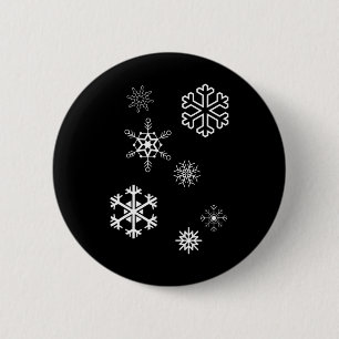 Sneeuwvlokken winter is hier en sneeuw ronde button 5,7 cm