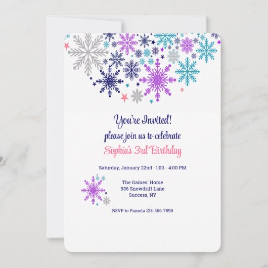 Sneeuwvlokken Winter Kaart (Voorkant)