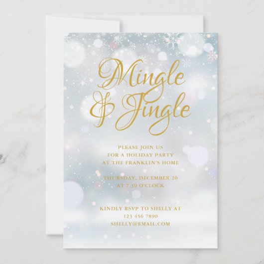 Sneeuwvlokken Winter Kerstvakantie Feestje Kaart (Voorkant)