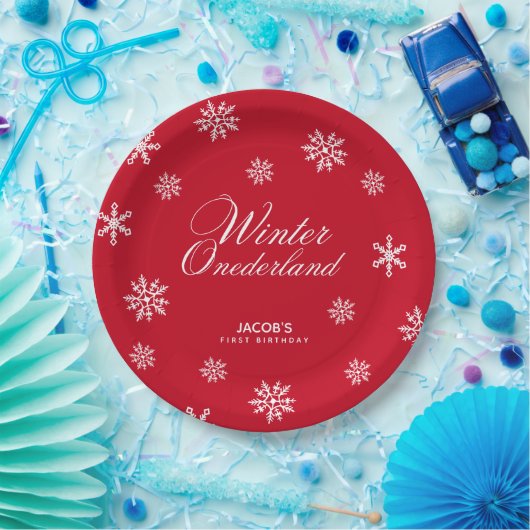 Sneeuwvlokken Winter Nederland Jongen Eerste Verja Papieren Bordje (Feest)