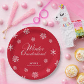 Sneeuwvlokken Winter Nederland Jongen Eerste Verja Papieren Bordje (Feest)