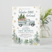 Sneeuwvlokken Winter ONEderland Verjaardagsfeest Kaart (Staand voorkant)