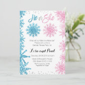 Sneeuwvlokken Winter onthullen uitnodiging (Staand voorkant)