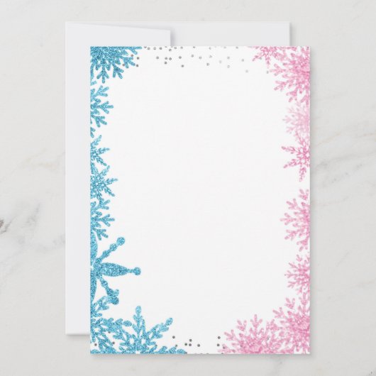 Sneeuwvlokken Winter onthullen uitnodiging (Achterkant)