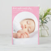 Sneeuwvlokken Winter Skies Lichtroze Kerstmis Gebo Aankondiging (Staand voorkant)