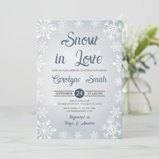 Sneeuwvlokken Winter Vrijgezellenfeest Kaart (Staand voorkant)