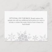 Sneeuwvlokken Winter Wonderland Bruidsmeisjesfeest Informatiekaartje (Achterkant)