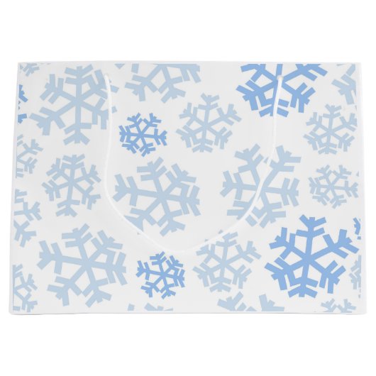 Sneeuwvlokken Winter Wonderland Gift Bag Groot Cadeauzakje (Voorkant)