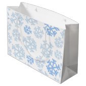 Sneeuwvlokken Winter Wonderland Gift Bag Groot Cadeauzakje (Achterkant Gekanteld)