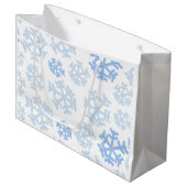 Sneeuwvlokken Winter Wonderland Gift Bag Groot Cadeauzakje (Voorkant Gekanteld)