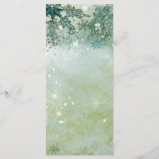 Sneeuwvlokken Winter Wonderland Holiday Sparkle Me Menu (Achterkant)