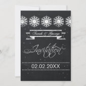 sneeuwvlokken winterbruiloft kaart (Voorkant)