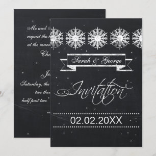 sneeuwvlokken winterbruiloft kaart