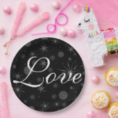 Sneeuwvlokken Winterbruiloft Papieren Bordje (Feest)