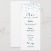 Sneeuwvlokken Winterdiner Menu (Voorkant / Achterkant)