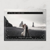 Sneeuwvlokken Winterfoto Opslaan Datum uitnodiging (Voorkant)