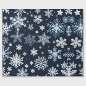 Sneeuwvlokken Winterontwerp Blauw Koud Schattige Cadeaupapier (Vlak)