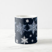 Sneeuwvlokken Winterontwerp Blauw Koud Schattige Koffiemok (Center)