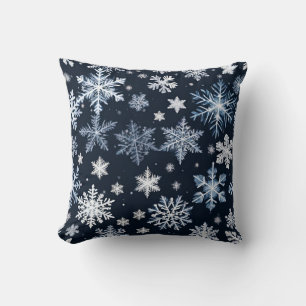 Sneeuwvlokken Winterontwerp Blauw Koud Schattige Kussen