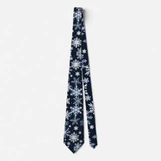 Sneeuwvlokken Winterontwerp Blauw Koud Schattige Stropdas
