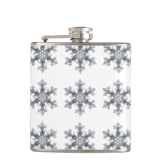 Sneeuwvlokken, winterwonderland heupfles (Voorkant)