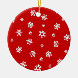 Sneeuwvlokken (wit) [kerstpatroon] keramisch ornament