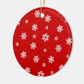 Sneeuwvlokken (wit) [kerstpatroon] keramisch ornament (Links)