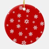 Sneeuwvlokken (wit) [kerstpatroon] keramisch ornament (Achterkant)