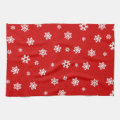 Sneeuwvlokken (wit) [kerstpatroon] theedoek (Horizontaal)